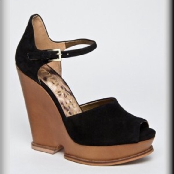Sam Edelman Shoes - Sam Edelman Suede Sandal Chunky Ankle strap Wedge